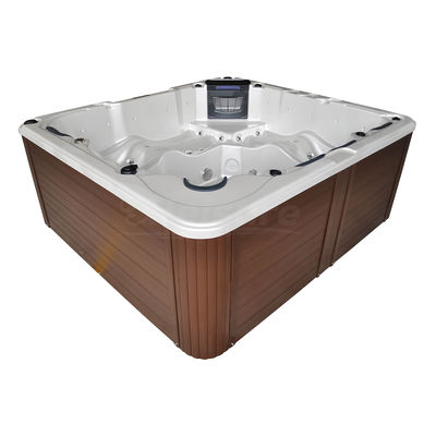 Shwim Spa Large Outdoor Swim Hot Tub with 4 Seats and 2 Full-Body Lounges Portable for Parties and Relaxation Massage