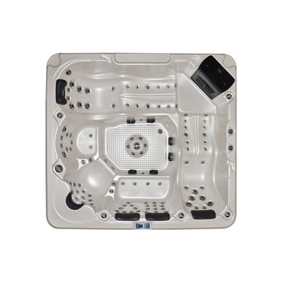 Shwim Spa Large Outdoor Swim Hot Tub with 4 Seats and 2 Full-Body Lounges Portable for Parties and Relaxation Massage