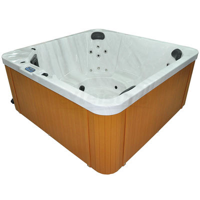 6-Person Modern Design Square Acrylic Outdoor Hot Tub Economically Priced with Convenient Massage Spa Function