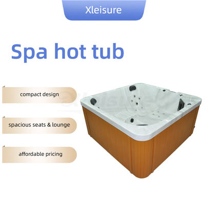 6-Person Modern Design Square Acrylic Outdoor Hot Tub Economically Priced with Convenient Massage Spa Function